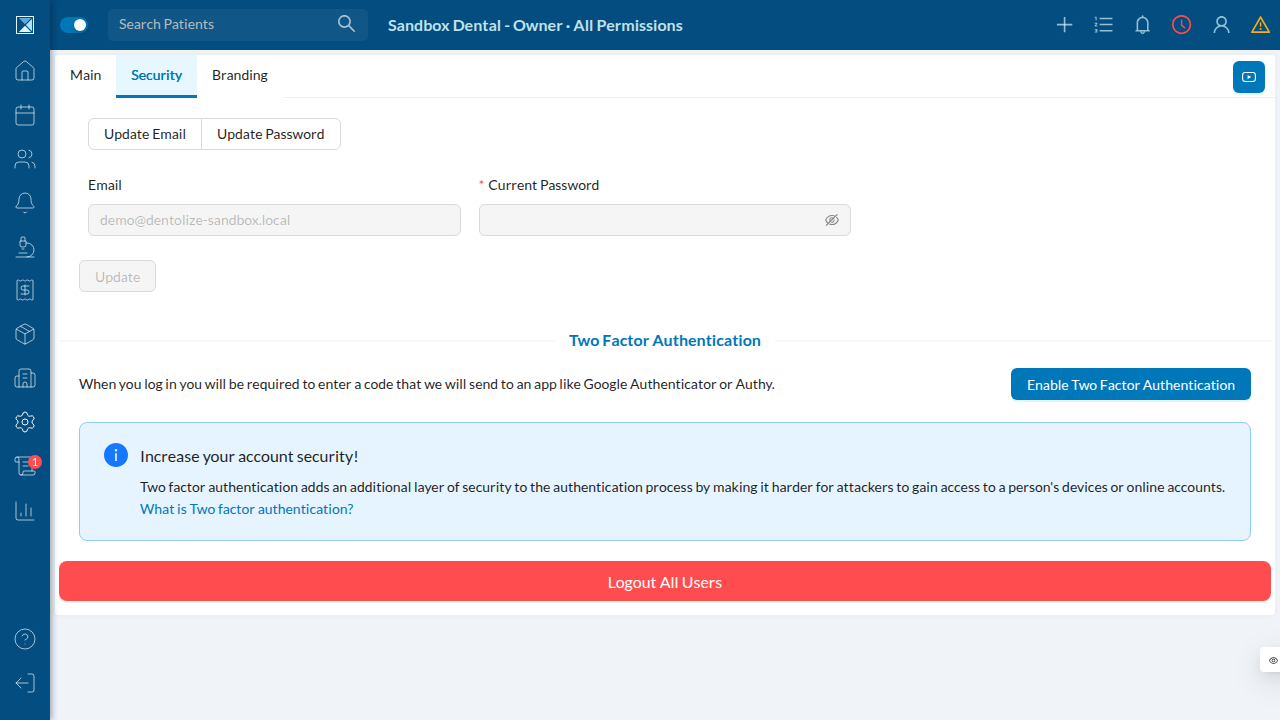Account Security tab